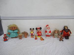 lot 51 image: Lot of Vintage Dolls Trolls, dolls, Minnie & Mickey Mouse, Native American Doll