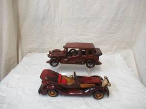 lot 67 image: Lot of 2 vintage wood cars