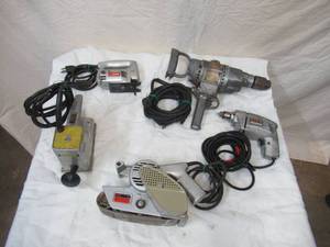 lot 78 image: Vintage Lot of Power Tools Drill, Jigsaw and Sanders