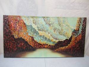 lot 134 image: Carolyn Kinder Painting on Wrapped Canvas. Large  60 x 30.