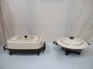 lot 158 image: Lot of Vintage Cookers Presto Griddle and Sears Electric Wok.Works.