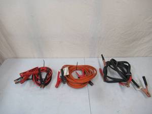 lot 170 image: Lot of 3 Jumper Cables for automobile batteries