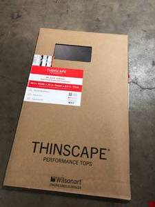 THINSCAPE 4 ft. L x 25 in. D Engineered Composite Countertop in Black Amani with Satin Finish Customer Returns See Pictures