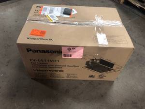 Panasonic WhisperCeiling DC fan with LED lights, Pick-A-Flow Speed Selector 50, 80 or 110 CFM and Flex-Z Fast install bracket.