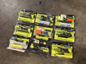 Lot of RYOBI USB Lithium Cordless High Pressure Portable Inflator Kit with 2.0 Ah USB Lithium Battery and Charging Cable