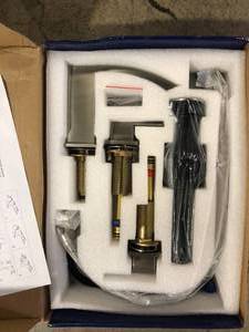 UKISHIRO Dowell 8 in. Waterfall Widespread 2-Handle Bathroom Faucet With Pop-up Drain Assembly in Spot Resist Brushed Nickel
