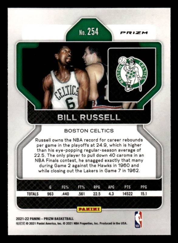2021 Prizm Orange Cracked Ice Bill Russell #254