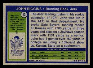 1972 Topps John Riggins Rookie Card #13