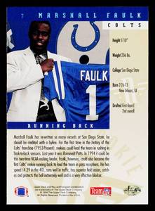 1994 Upper Deck Marshall Faulk Rookie Card #7