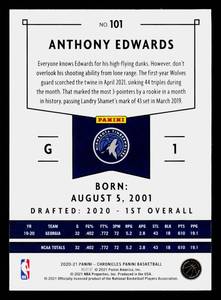 2020 Panini Anthony Edwards Rookie Card #101
