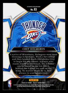 2022 Select Chet Holmgren Rookie Card #83