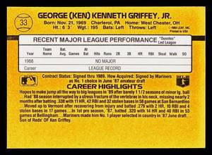 1989 Donruss Ken Griffey Jr. Rookie Card #33