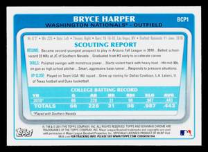 2011 Bowman Chrome Bryce Harper Rookie Card #BCP1