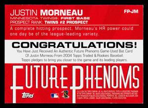 2004 Topps Future Phenoms Bat Card Justin Morneau