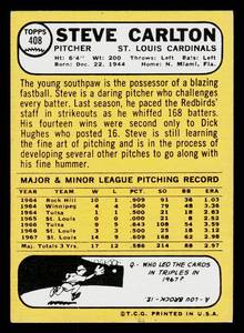 1968 Topps Steve Carlton #408