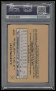 PSA 7 1985 Donruss Kirby Puckett Rookie Card #438