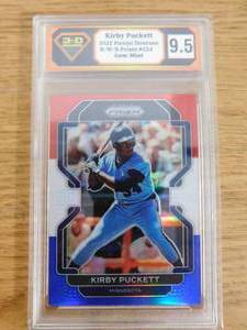 3-D Grading 9.5 Gem Mint 2022 Prizm Red White and Blue Kirby Puckett #224