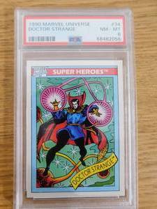 PSA 8 1990 Marvel Universe Doctor Strange Rookie Card #34