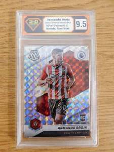 3-D Grading 9.5 Gem Mint 2021 Mosaic Silver Prizm Armando Broja Rookie Card #152