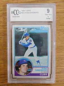 BCCG 9 1983 Topps Ryne Sandberg Rookie Card #83