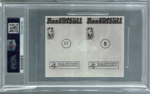 PSA 8 1990 Panini Sticker Cylde Drexler  Terry Porter Hand Cut Panel