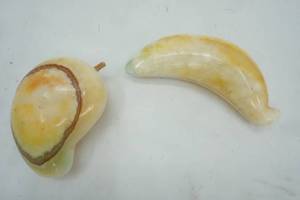 lot 33 image: Art Banana & Pear Stones (possible onyx or Granite)
