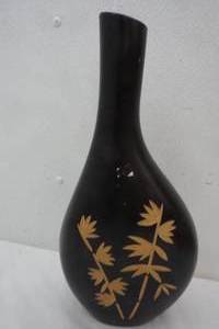 lot 39 image: Wooden Black carved vase 18 Tall