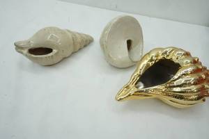 lot 40 image: 3 Ceramic Decor Seashells