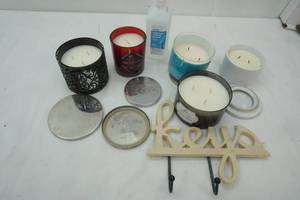 lot 52 image: 5 Candles, Key Holder, Rubbing Alcohol
