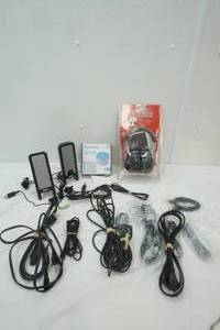 lot 63 image: Dell Computer Speakers, Kenmore Voice Controlled Intelligent Shopper,  Musician Isolation Headphones, & variety of cords