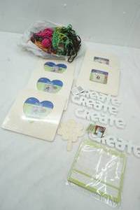 lot 81 image: Wood Crafts, Wooden Heart Frames, variety of tie together craft