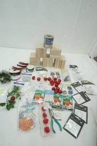 lot 95 image: Crafts, Wood Blocks, Bells, Pin Ribbon, Moon Lights, Water Marbles and more