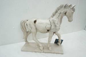 lot 116 image: Cracked White Horse Statue