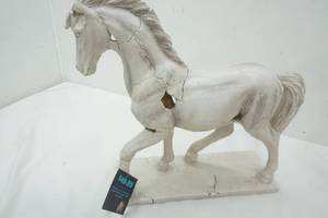 lot 117 image: Cracked White Horse Statue