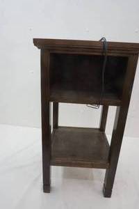 lot 131 image: Dark Wood Side Table, Charging Station for USB cords