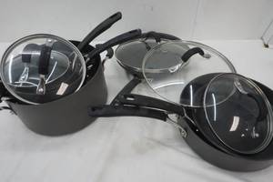 lot 158 image: Like New Circulon Pots, Pans with Covers