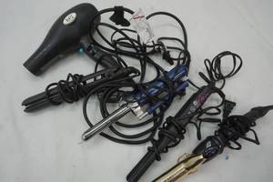 lot 166 image: Blow Dryer, Curling Irons, Flat Iron