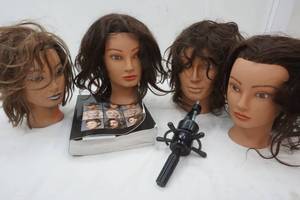lot 169 image: 4 Hairart  Face Art Mannequins