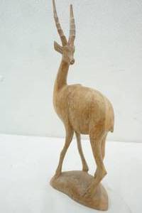 lot 219 image: African Wood Hand Carved Antelope