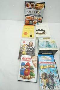 lot 237 image: croc-Pot Cookbook, DVDs, Variety of Books