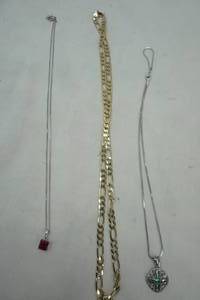 lot 285 image: Women Sterling Silver Necklaces & Gold Tone Necklace