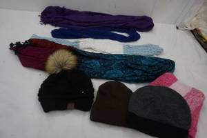 lot 321 image: Variety of scarfs and hats