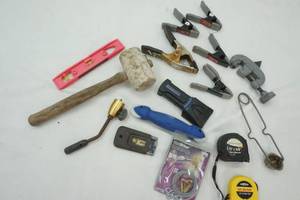 lot 475 image: Garage Tools, Sludge Hammer, Clamp and more