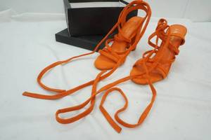 lot 526 image: Ladies Orange Suede Liliana Heels Size 8