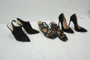 lot 562 image: 3 Pair of Ladies Black Heel Dress Shoes Sizes 8.5