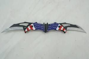 lot 617 image: Knife Two Bladed Pocket Knife (Red, White, Blue)