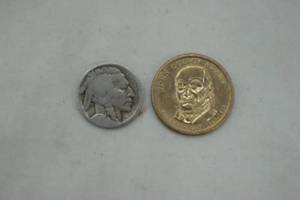 lot 684 image: Coin Collection ,John Quincy Adams $1.00 Coin & Buffalo Nickel