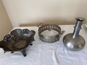 lot 158 image: Variety of Antique Silver Plate Pieces