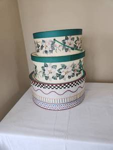 lot 11 image: Set of Three Decorative Hat Boxes