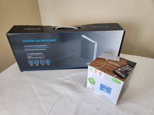 lot 20 image: LED Desk Lamp and Charging Alarm Clock